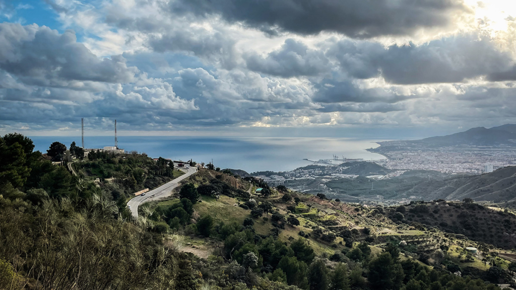 Viewpoint halfway up the climb out of Malaga